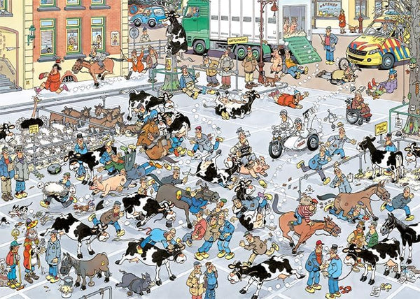 Jumbo - The Cattle Market by Jan Van Haasteren Jigsaw Puzzle (1000 Pieces)