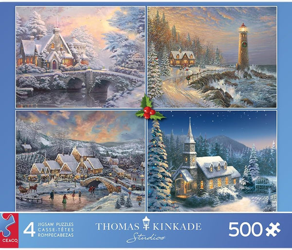 Ceaco - 4 in 1 Multipack - Holiday - 4x500pc by Thomas Kinkade Jigsaw Puzzle (2000 Pieces)