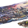 Harlington - DC Comics - Justice League Showdown at Gotham City Pier by Thomas Kinkade Jigsaw Puzzle (1000 Pieces)