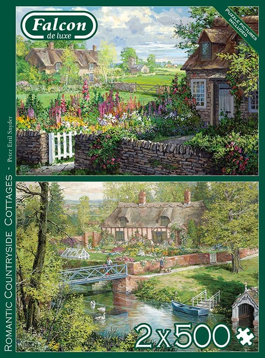 Falcon - Romantic Countryside Cottages 2x500pc Jigsaw Puzzle (1000 Pieces)