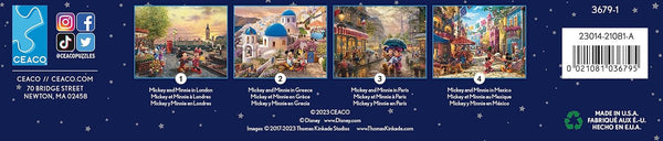 Ceaco - 4 in 1 Multipack - Disney - Mickey & Minnie by Thomas Kinkade Jigsaw Puzzle (2000 Pieces)