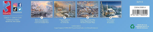 Ceaco - 4 in 1 Multipack - Holiday - 4x500pc by Thomas Kinkade Jigsaw Puzzle (2000 Pieces)