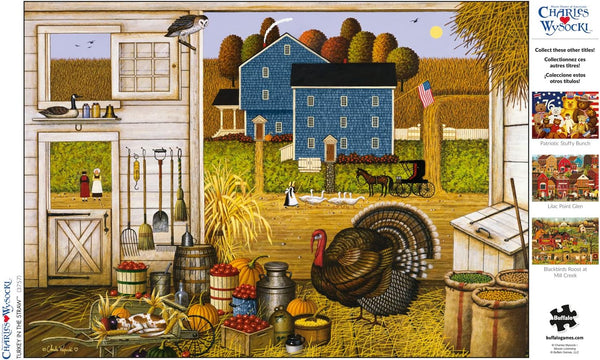 Buffalo Games - Charles Wysocki - Turkey in The Straw - 500 Piece Jigsaw Puzzle, Multi