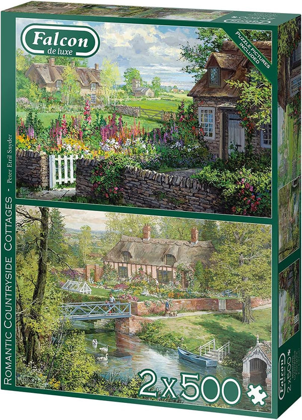 Falcon - Romantic Countryside Cottages 2x500pc Jigsaw Puzzle (1000 Pieces)