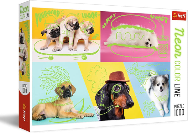 Trefl - Neon Colour Line Dogs Jigsaw Puzzle (1000 Pieces)