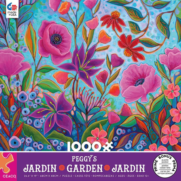 Ceaco - Peggy's Garden - Colorful Conversation by Peggy Davis Jigsaw Puzzle (1000 Pieces)