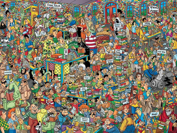 Ceaco - Comic Crowds - The Book Fair by Len Epstein Jigsaw Puzzle (750 Pieces)