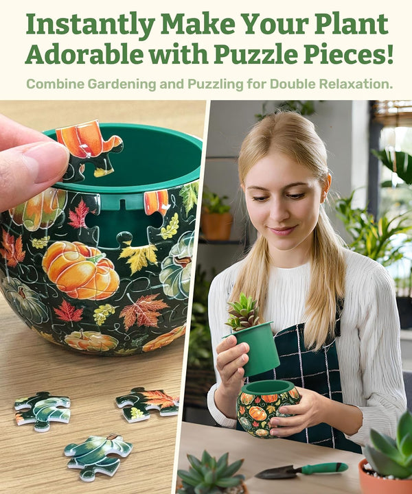 Pintoo - PieceRelax - Flowerpot Hello Pumpkin Season 3D Plastic Jigsaw Puzzle (80 Pieces)