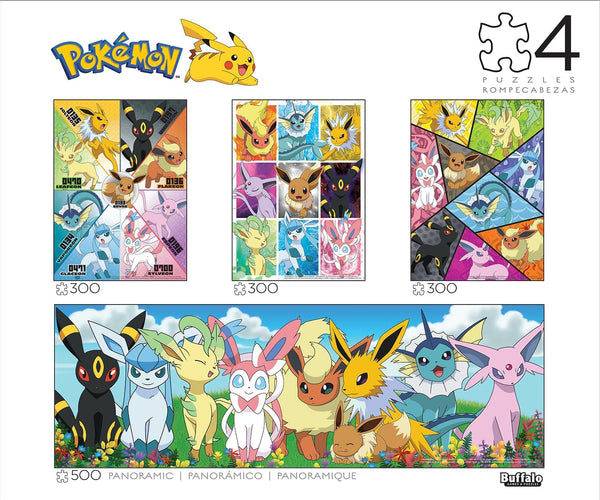 Buffalo Games - Pokemon - Eevee Montage - Multipack (3 x 300, 1 x 500pc) Jigsaw Puzzle (1400 Pieces)