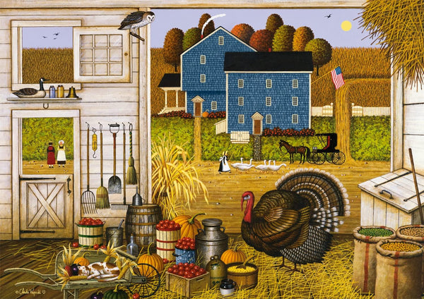 Buffalo Games - Charles Wysocki - Turkey in The Straw - 500 Piece Jigsaw Puzzle, Multi