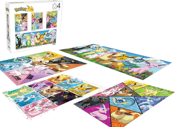 Buffalo Games - Pokemon - Eevee Montage - Multipack (3 x 300, 1 x 500pc) Jigsaw Puzzle (1400 Pieces)