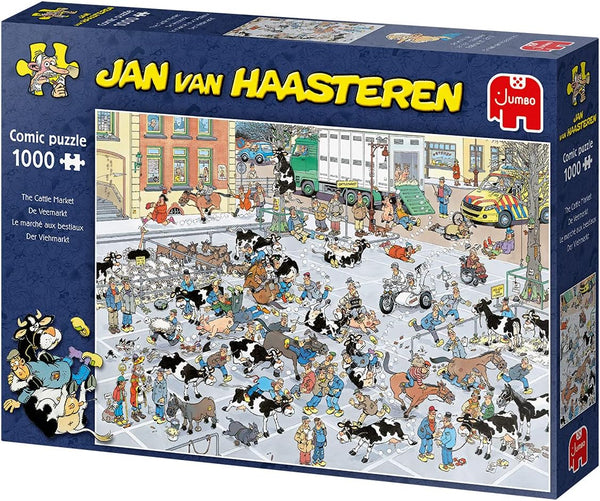 Jumbo - The Cattle Market by Jan Van Haasteren Jigsaw Puzzle (1000 Pieces)