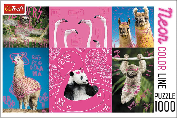 Trefl - Neon Colour Line Animals Jigsaw Puzzle (1000 Pieces)