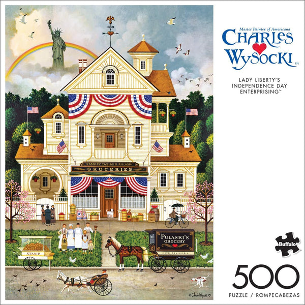 Buffalo Games - Lady Liberty's Independence Day Enterprising by Charles Wysocki Jigsaw Puzzle (500 Pieces)