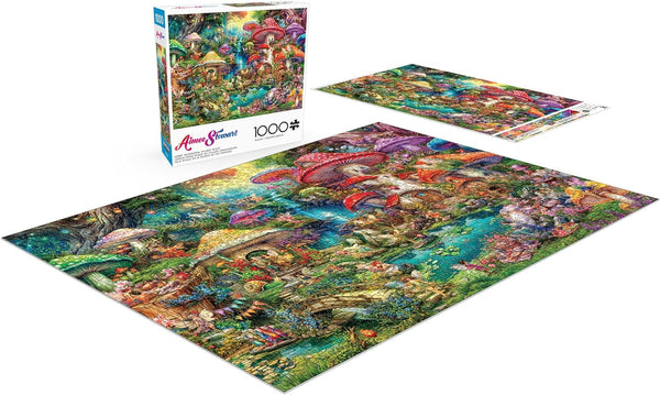 Buffalo Games - Merry Mushroom Village Picnic by Aimee Stewart Jigsaw Puzzle (1000 Pieces)