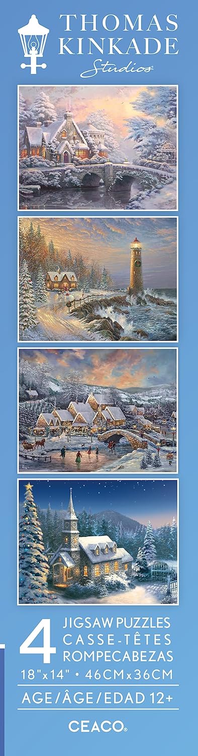 Ceaco - 4 in 1 Multipack - Holiday - 4x500pc by Thomas Kinkade Jigsaw Puzzle (2000 Pieces)