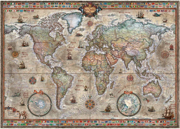 Heye - Map Art, Retro World Jigsaw Puzzle (1000 Pieces)