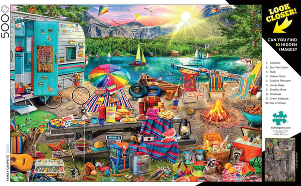 Buffalo Games - Family Campsite with Hidden Images by Aimee Stewart Jigsaw Puzzle (500 Pieces)