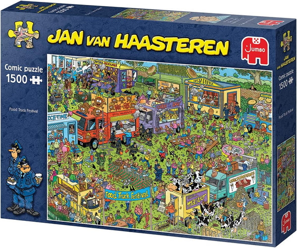 Jumbo - Food Truck Festival by Jan Van Haasteren Jigsaw Puzzle (1000 Pieces)