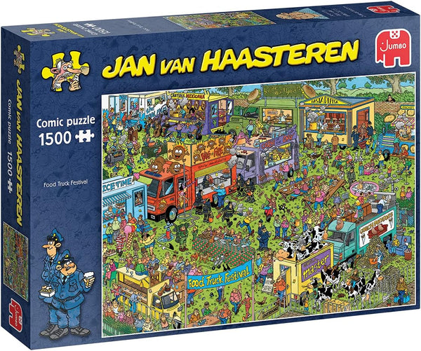 Jumbo - Food Truck Festival by Jan Van Haasteren Jigsaw Puzzle (1000 Pieces)