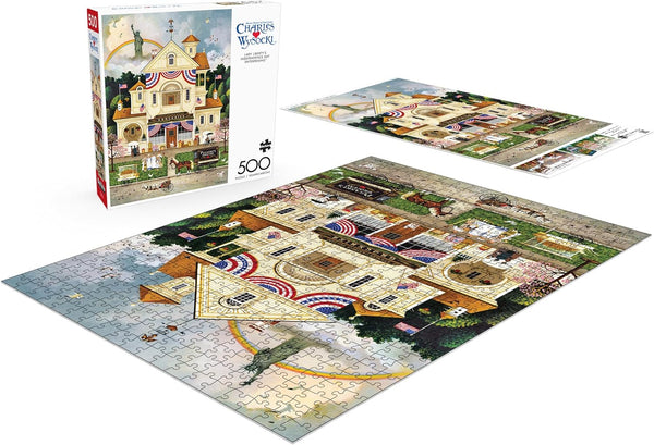 Buffalo Games - Lady Liberty's Independence Day Enterprising by Charles Wysocki Jigsaw Puzzle (500 Pieces)