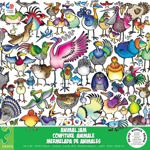 Ceaco - Animal Jam - Birds Galore by Lynn Johnston Jigsaw Puzzle (750 Pieces)