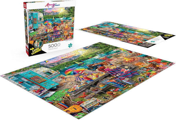 Buffalo Games - Family Campsite with Hidden Images by Aimee Stewart Jigsaw Puzzle (500 Pieces)