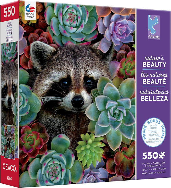 Ceaco - Nature's Beauty - Racoon by Karen Cantu Jigsaw Puzzle (550 Pieces)