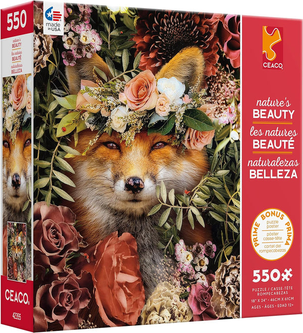 Ceaco - Nature's Beauty - Fox by Karen Cantu Jigsaw Puzzle (550 Pieces)