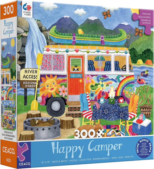 Ceaco - Happy Camper - Waterfall Camper - XL by Stephanie Peterson Jones Jigsaw Puzzle (300 Pieces)