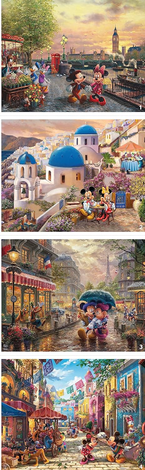 Ceaco - 4 in 1 Multipack - Disney - Mickey & Minnie by Thomas Kinkade Jigsaw Puzzle (2000 Pieces)