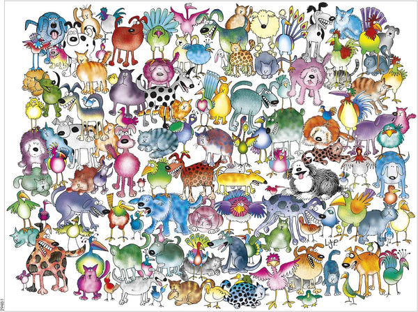 Ceaco - Animal Jam - Cats and Dogs by Lynn Johnston Jigsaw Puzzle (750 Pieces)