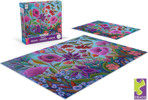 Ceaco - Peggy's Garden - Colorful Conversation by Peggy Davis Jigsaw Puzzle (1000 Pieces)