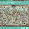 Heye - Map Art, Retro World Jigsaw Puzzle (1000 Pieces)