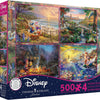 Ceaco - 4 in 1 Multipack - Disney Dreams Collection - Donald & Daisy Duck, 101 Dalmatians, Mickey, Minnie, & Pluto, & The Little Mermaid - 4x500pc by Thomas Kinkade Jigsaw Puzzle (2000 Pieces)