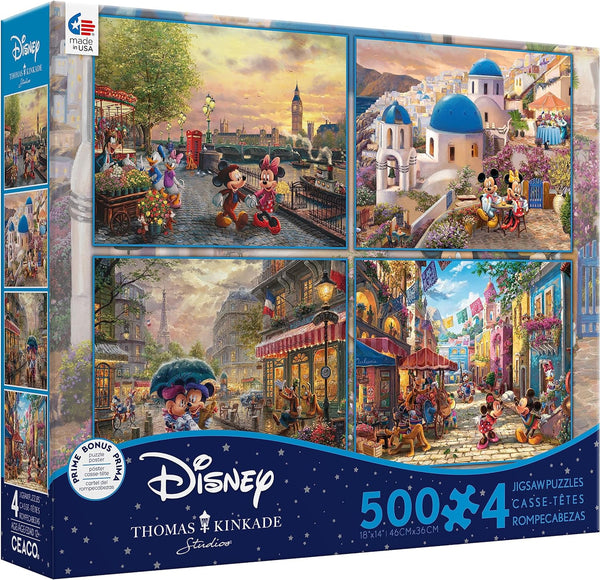 Ceaco - 4 in 1 Multipack - Disney - Mickey & Minnie by Thomas Kinkade Jigsaw Puzzle (2000 Pieces)