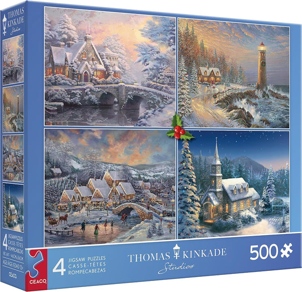 Ceaco - 4 in 1 Multipack - Holiday - 4x500pc by Thomas Kinkade Jigsaw Puzzle (2000 Pieces)