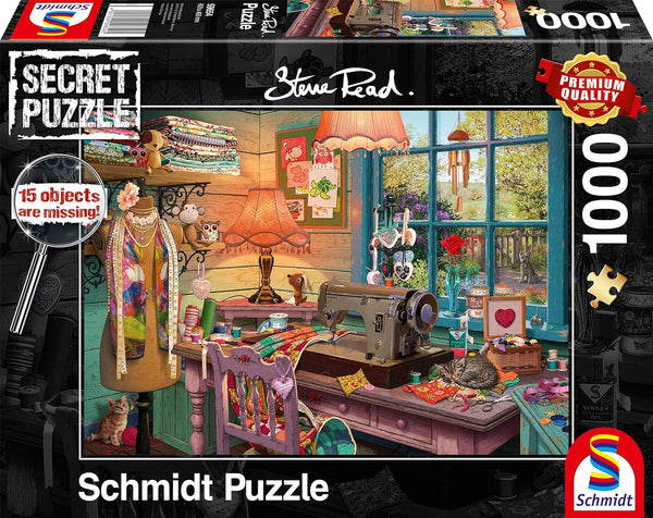 Schmidt - Secret Puzzle Sewing Room by Steve Read Jigsaw Puzzle (1000 Pieces)