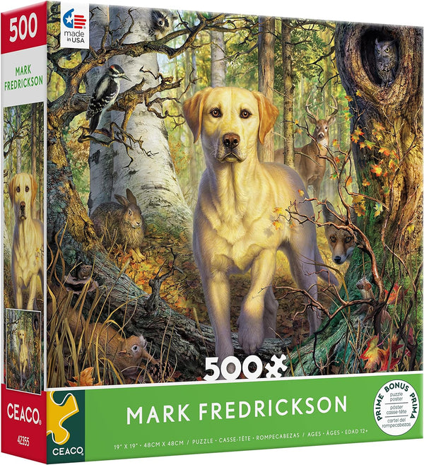 Ceaco - Yellow Lab by Mark Fredrickson Jigsaw Puzzle (500 Pieces)