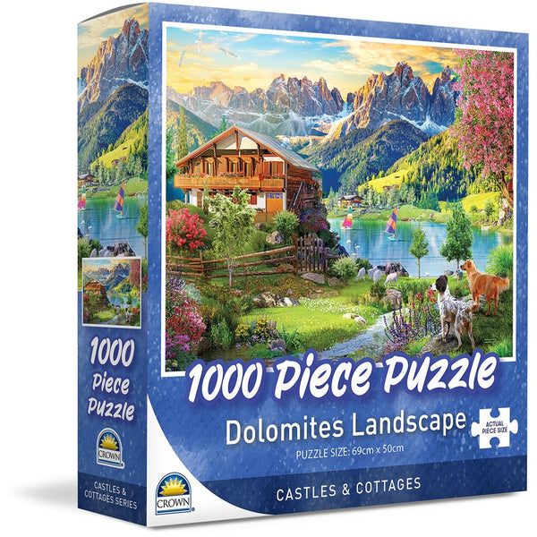 Crown - Castles & Cottages - Dolomites Landscape by Dominic Davison Jigsaw Puzzle (1000 Pieces)