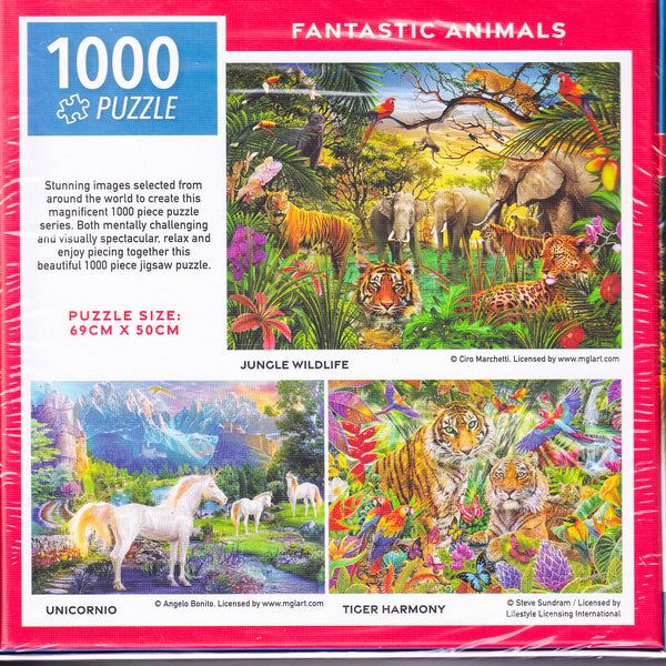 Arrow Puzzles - Fantastic Animals - Jungle Wildlife by Ciro Marchetti Jigsaw Puzzle (1000 Pieces)