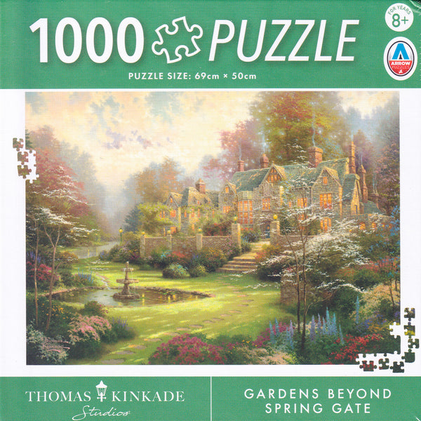 Arrow Puzzles - Thomas Kinkade - Gardens Beyond Spring Gate Jigsaw Puzzle (1000 Pieces)