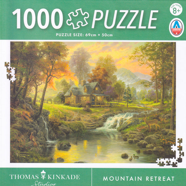 Arrow Puzzles - Thomas Kinkade - Mountain Retreat Jigsaw Puzzle (1000 Pieces)