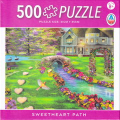 Arrow Puzzles - Landscapes Series - Sweetheart Path by Caplyn Dor - 500 Piece Jigsaw Puzzle (Purple)