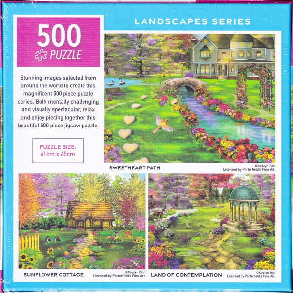 Arrow Puzzles - Landscapes Series - Sweetheart Path by Caplyn Dor - 500 Piece Jigsaw Puzzle (Purple)