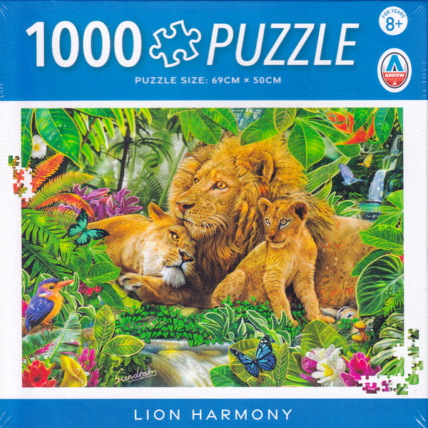 Arrow Puzzles - Fantastic Animals - Lion Harmony by Steve Sundram - 1000 Pieces