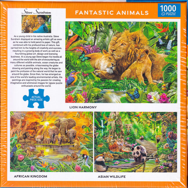 Arrow Puzzles - Fantastic Animals - Lion Harmony by Steve Sundram - 1000 Pieces
