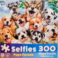 Arrow Puzzles - Selfies -  Pups Parade Selfie by Howard Robinson 300 Piece Jigsaw Puzzle Large Piece