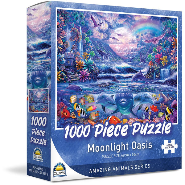 Crown - Amazing Animal Series  - Moonlight Oasis by Steve Sundram Jigsaw Puzzle (1000 Pieces)