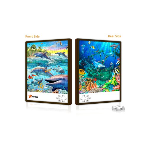 Pintoo - Push Dolphin/Underwater Ship 48 Piece Jigsaw Puzzle